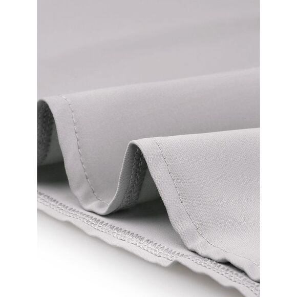 Bow Tie Neck Tops Elegant Office Short Sleeve Blouse Gray - Picture 5 of 6